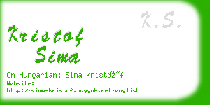 kristof sima business card